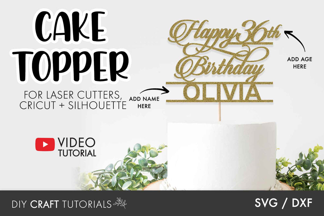 Birthday Cake Topper SVG - 6