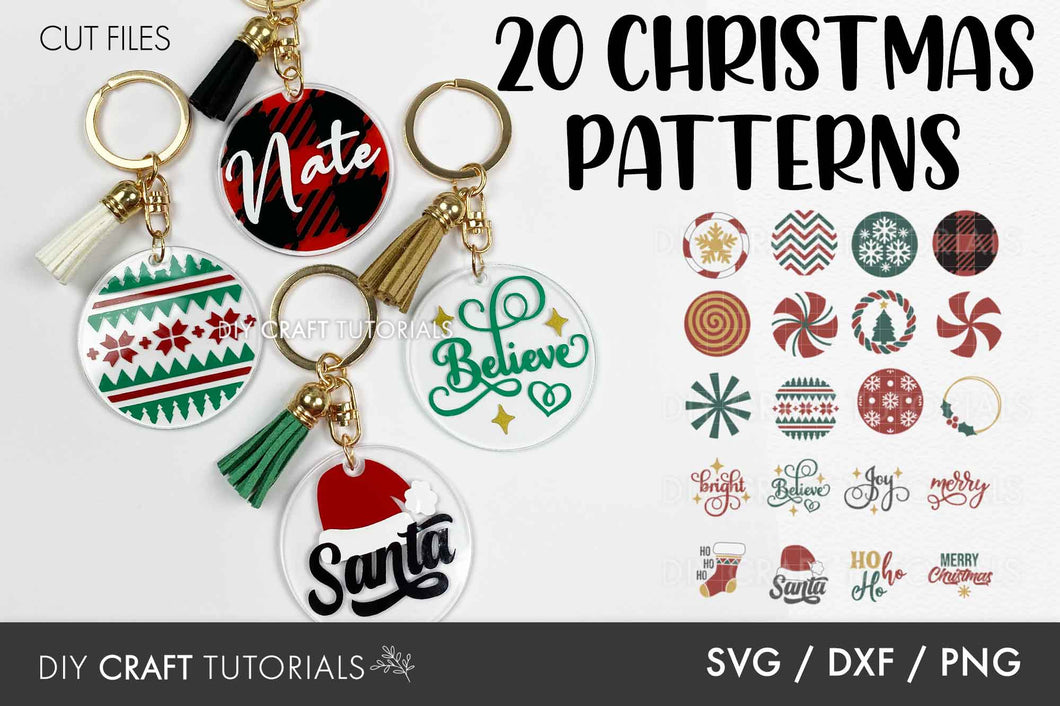 Christmas Keychain Pattern SVG