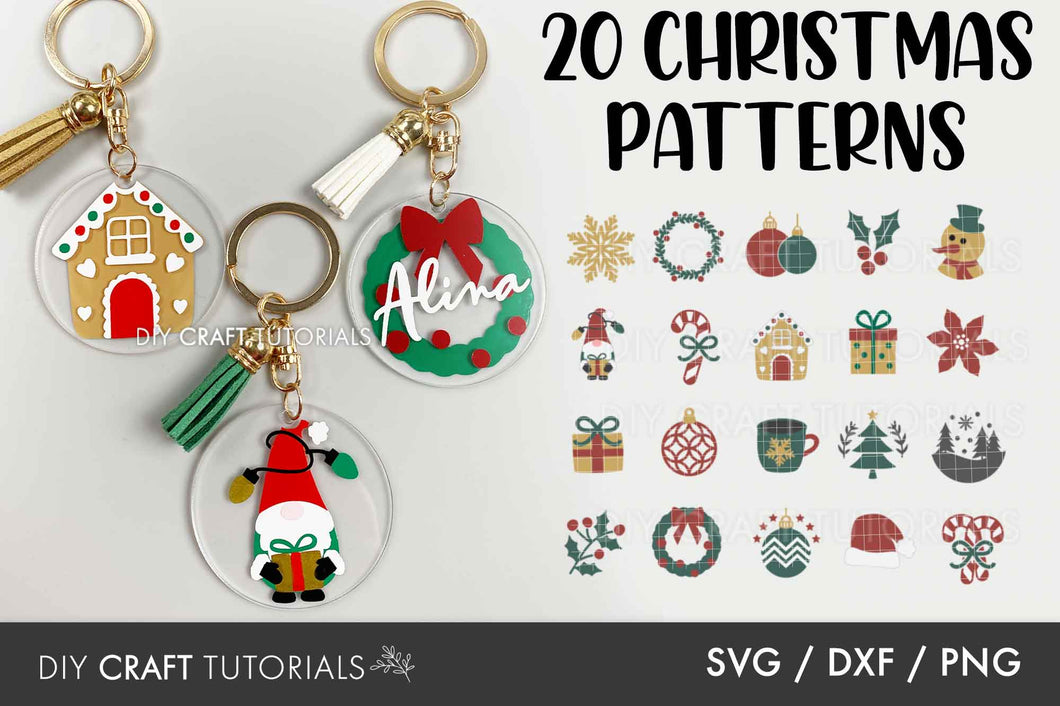 Christmas Keychain Patterns SVG