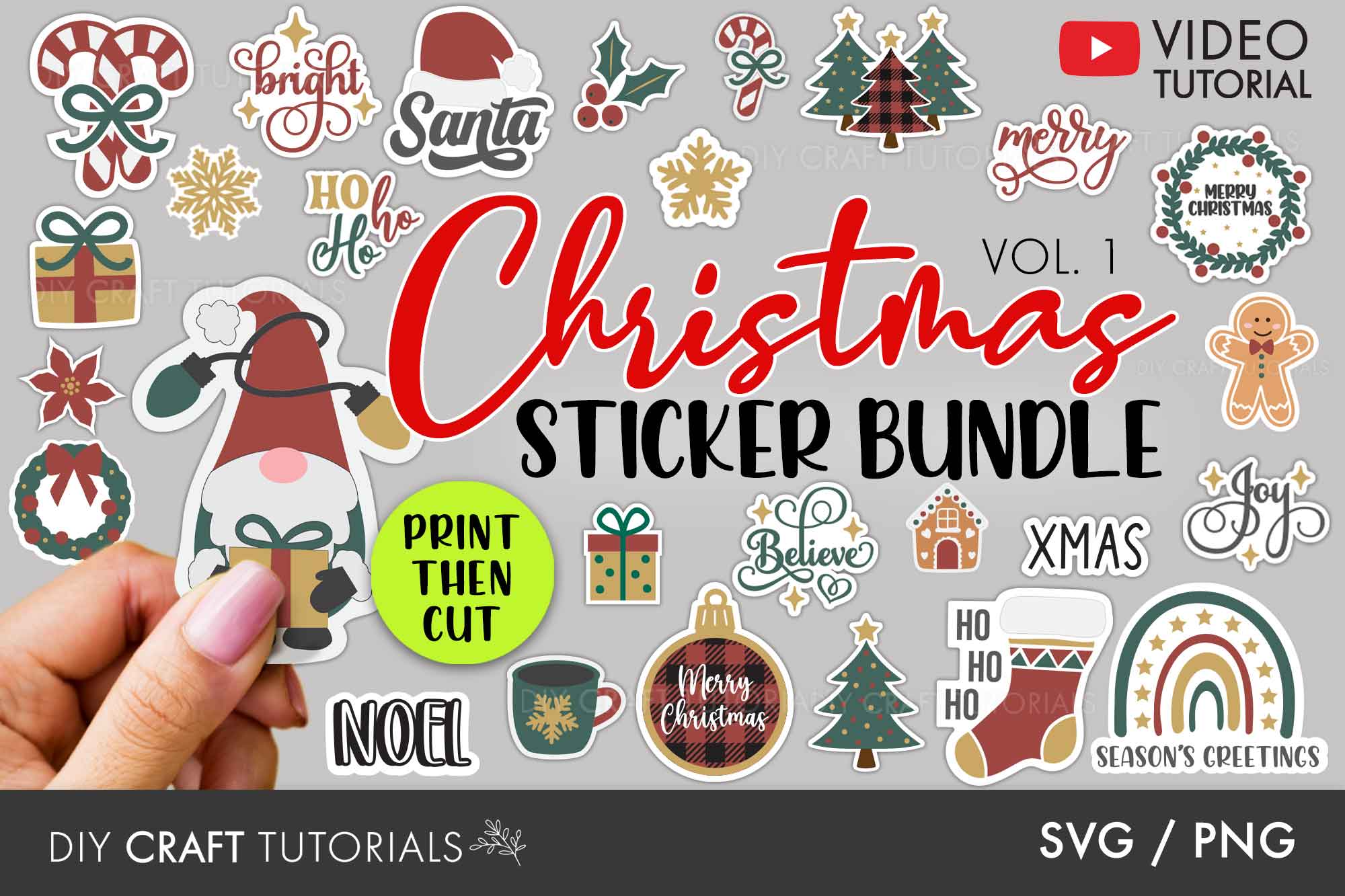 Printable Christmas Stickers - Vol 1 – DIY Craft Tutorials