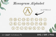Load image into Gallery viewer, Hexagon Monogram SVG - Alphabet Set
