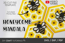 Load image into Gallery viewer, Layered Mandala SVG - Honeycomb and Bee
