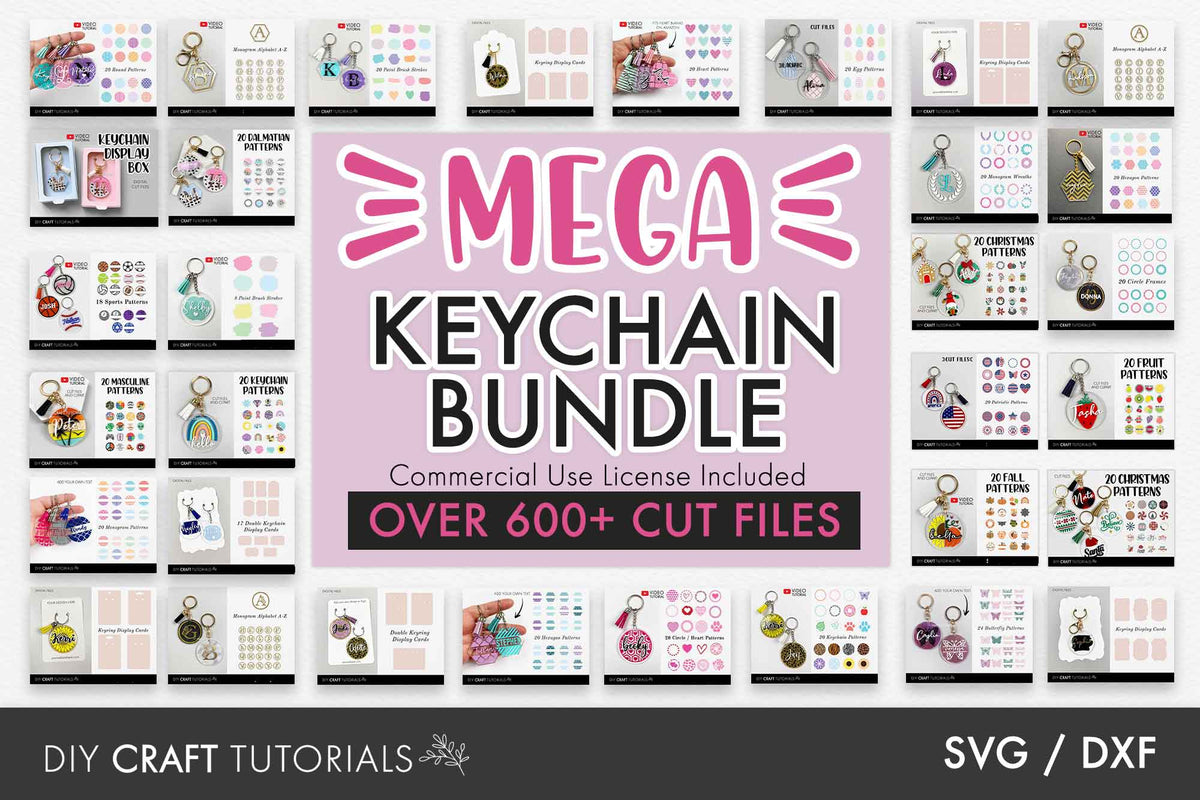 MEGA Keychain SVG Bundle – DIY Craft Tutorials