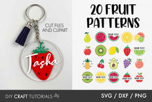 Load image into Gallery viewer, Fruit Keychain SVG

