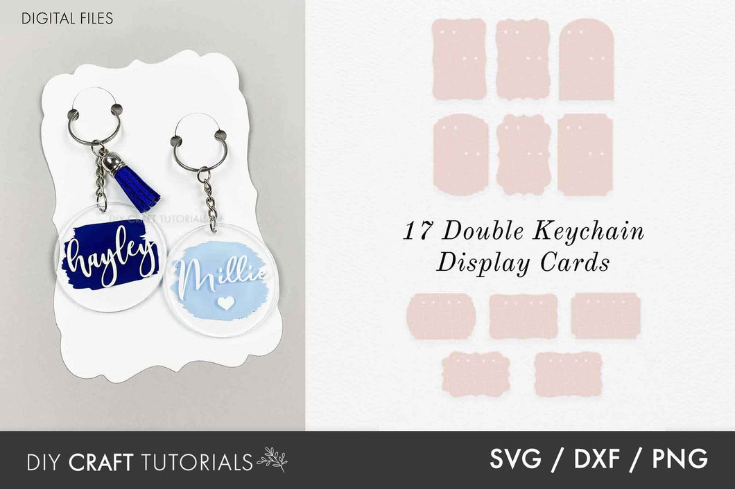 Ornate Double Keychain Display Card SVG