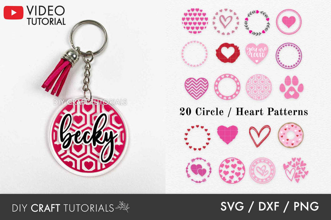 Heart Keychain Pattern SVG