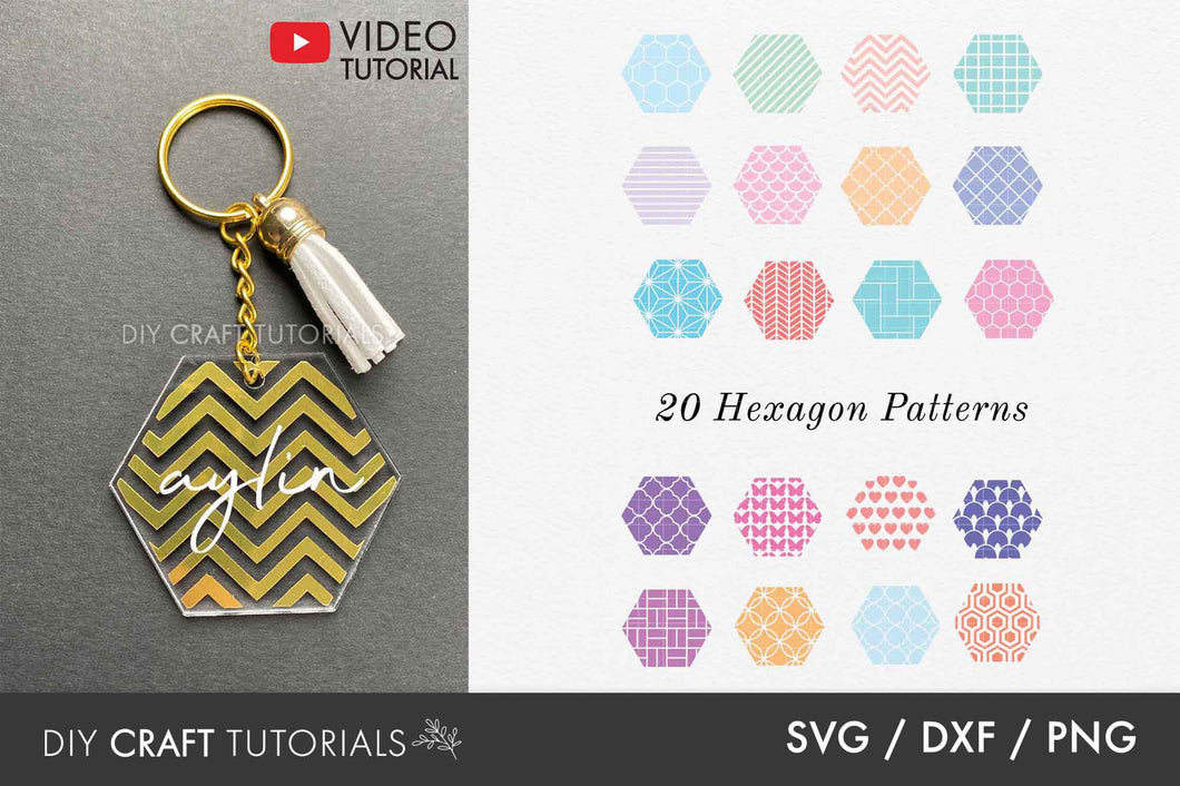 Hexagon Keychain Pattern SVG