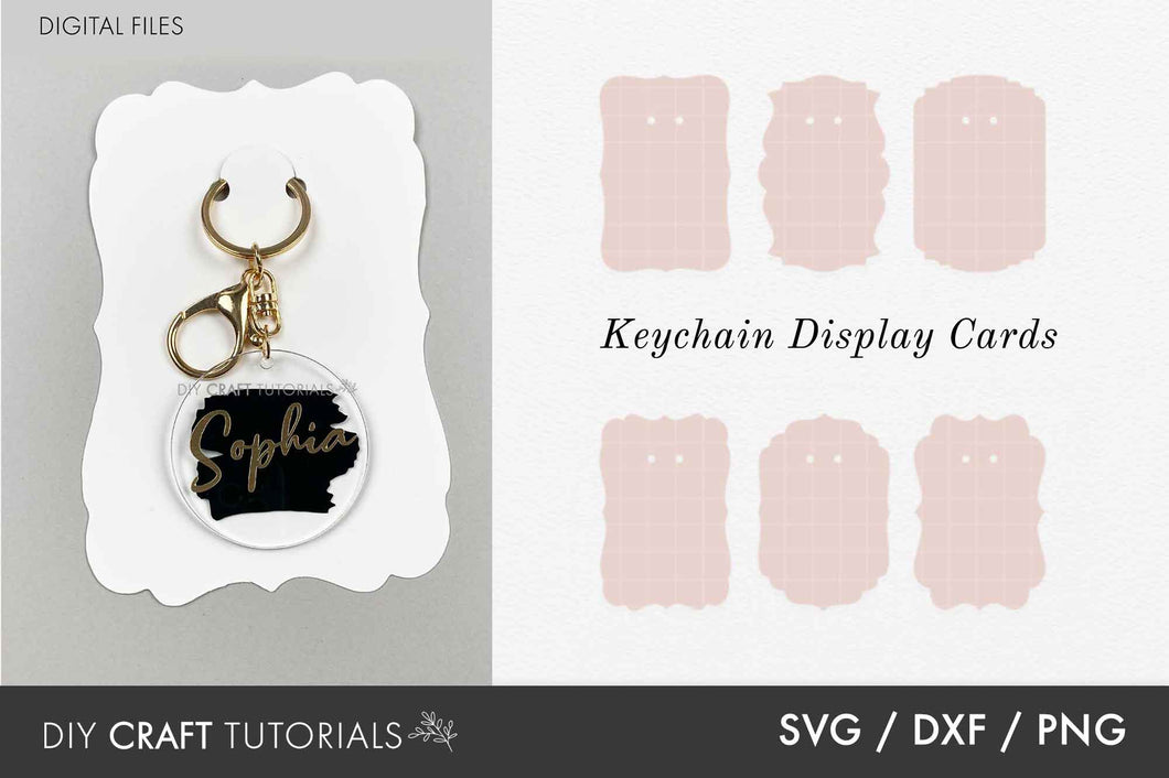 Ornate Keychain Display Card SVG - Set 2