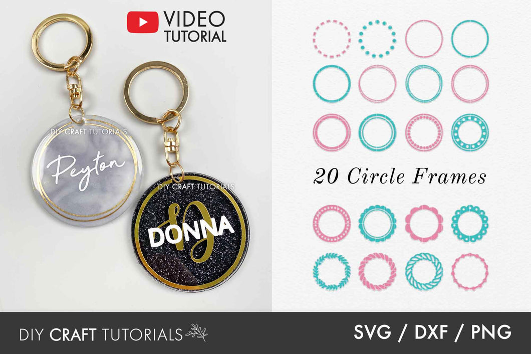 Circle Frame Keychain SVG