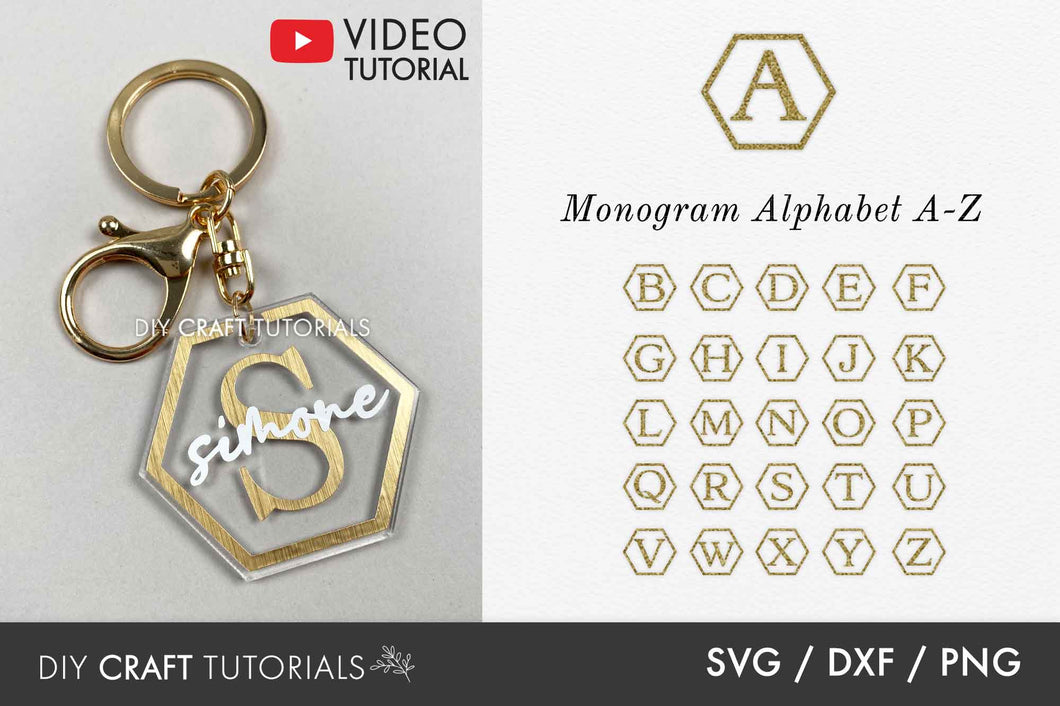 Hexagon Monogram SVG