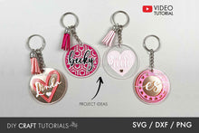 Load image into Gallery viewer, Heart Keychain Pattern SVG
