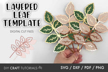 Load image into Gallery viewer, Layered Leaf SVG Template
