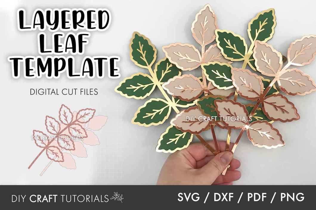 Layered Leaf SVG Template