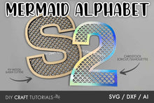Load image into Gallery viewer, Mermaid Alphabet SVG
