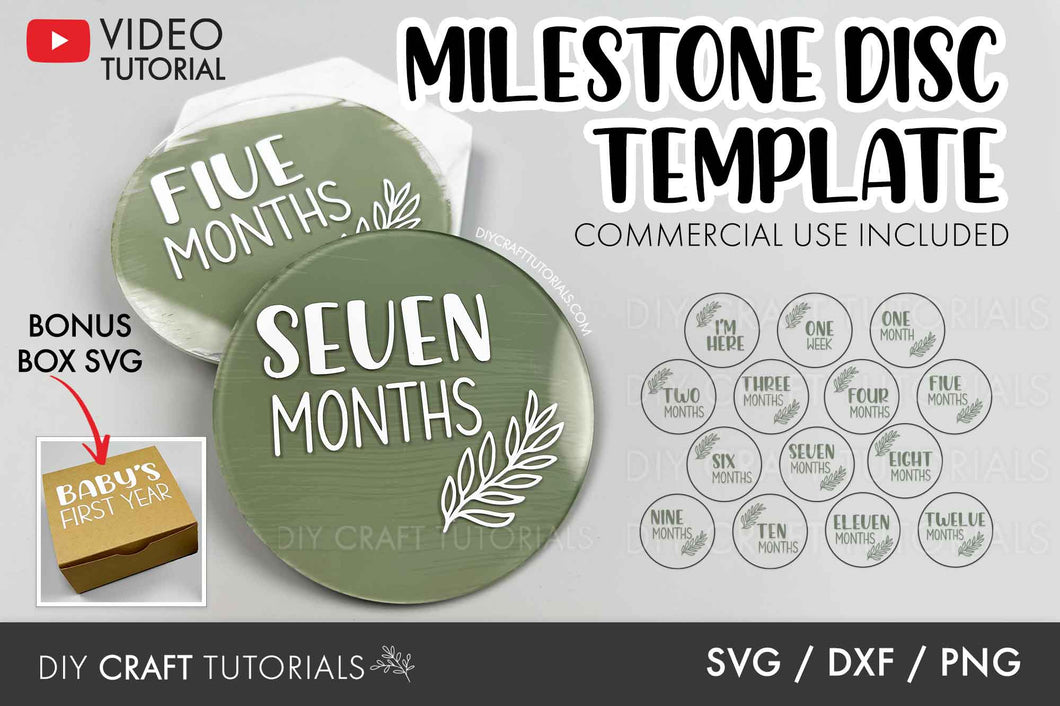 Baby Milestone Disc SVG - Set 4