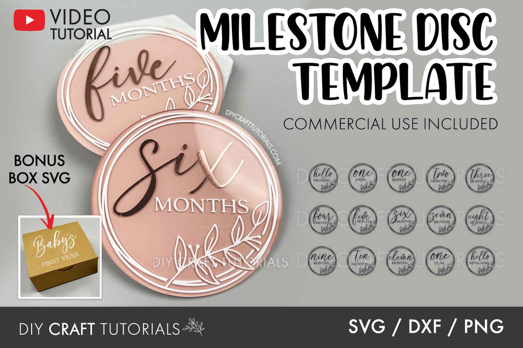 Monthly Milestone Disc SVG - Set 16