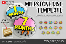 Load image into Gallery viewer, Monthly Milestone Disc SVG Bundle
