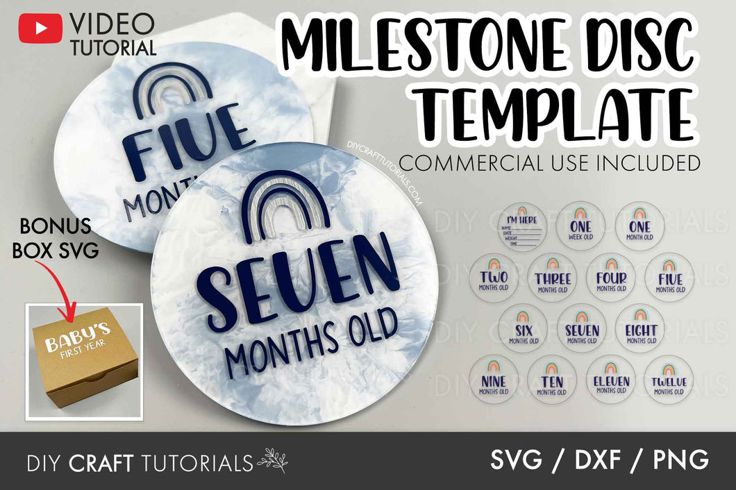 Baby Milestone Disc SVG - Set 6