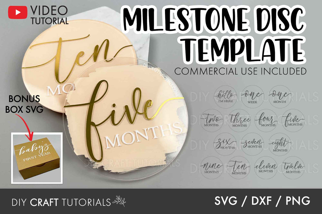 Baby Milestone Disc SVG - Set 5