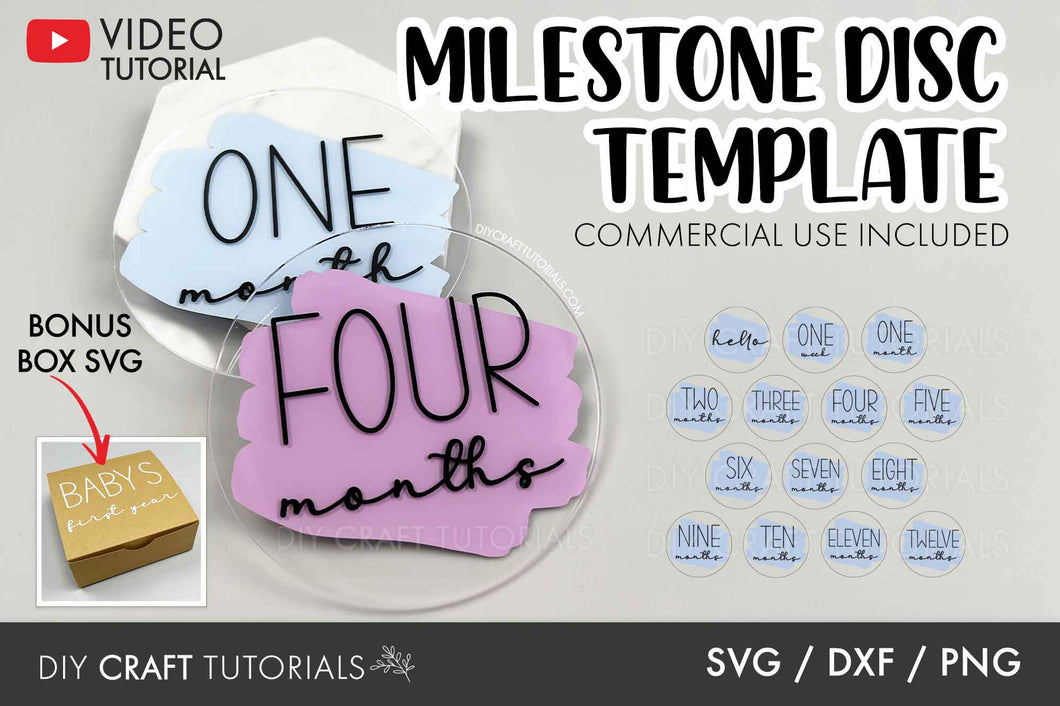 Baby Milestone Disc SVG - Set 9