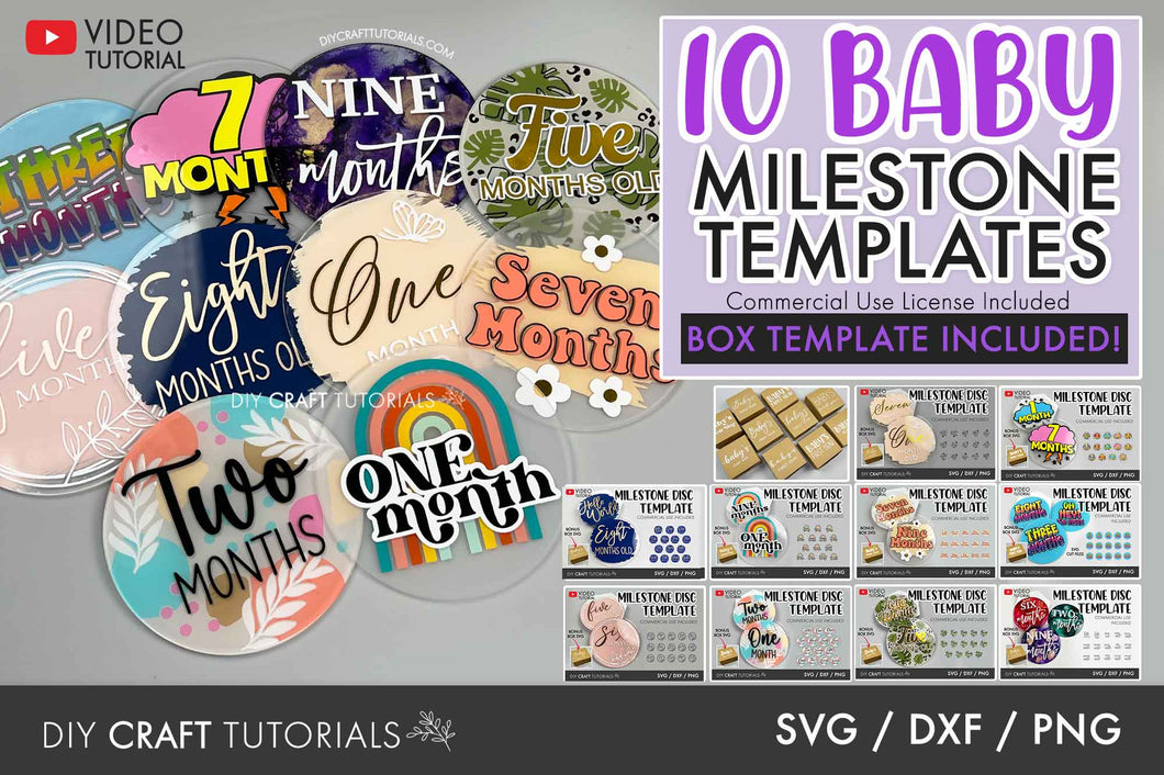 Monthly Milestone Disc SVG Bundle