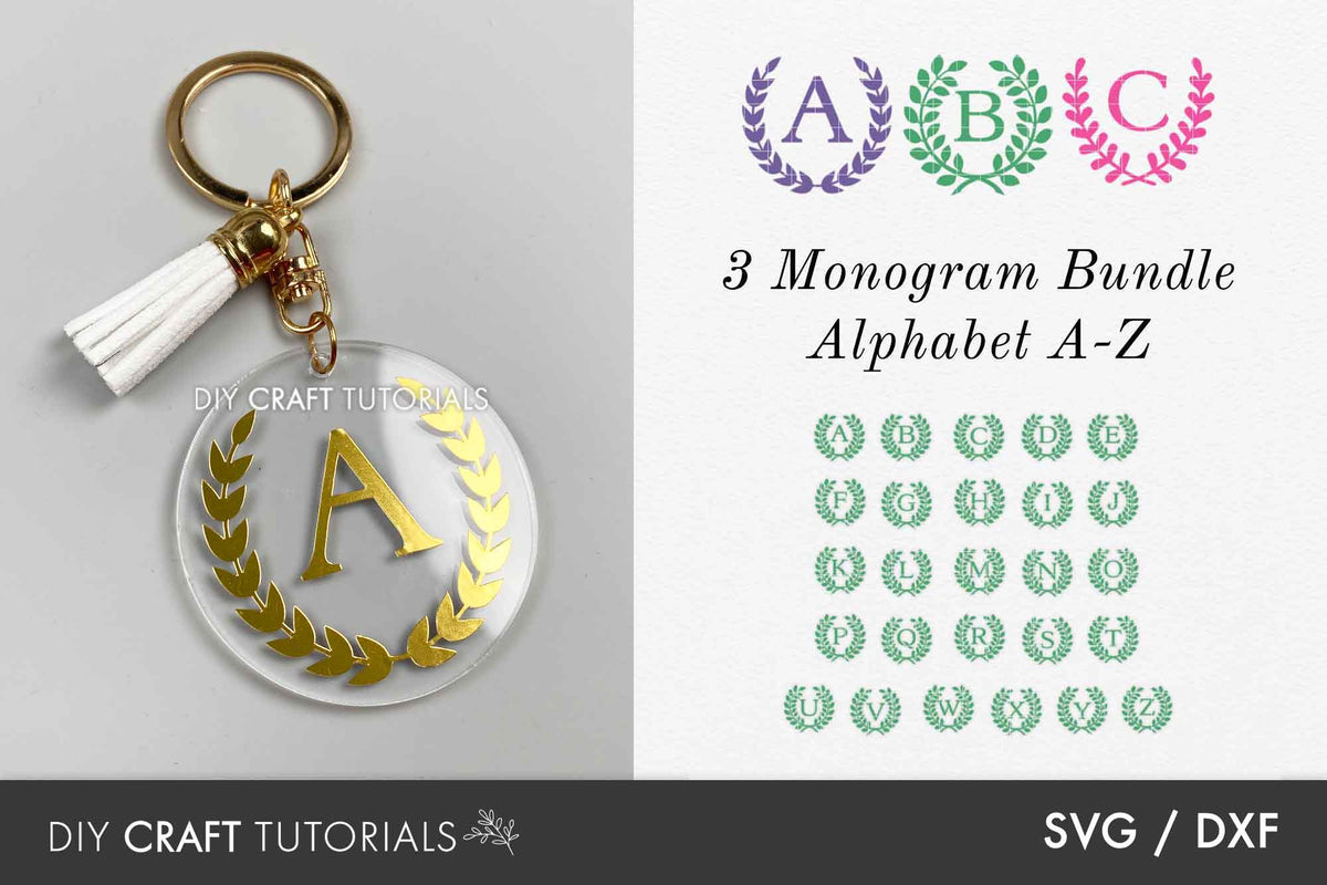 Laurel Wreath Monogram SVG – DIY Craft Tutorials