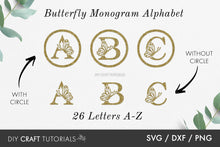 Load image into Gallery viewer, Butterfly Monogram SVG - Alphabet Set
