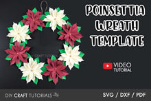 Load image into Gallery viewer, Paper Flower Template - Poinsettia Wreath
