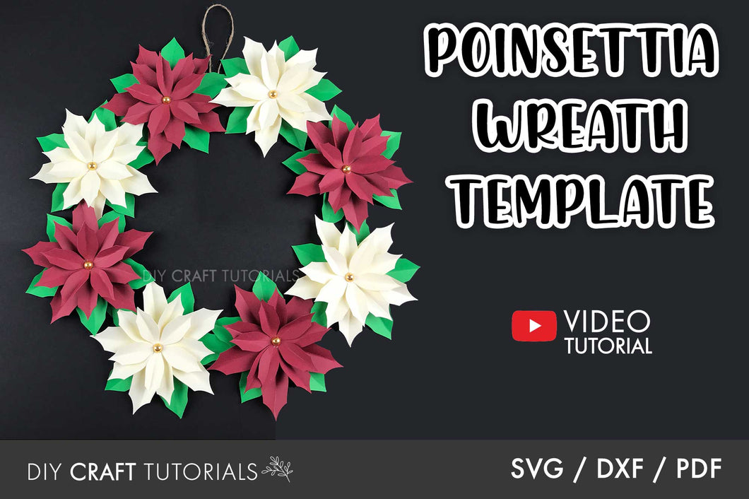 Paper Flower Template - Poinsettia Wreath