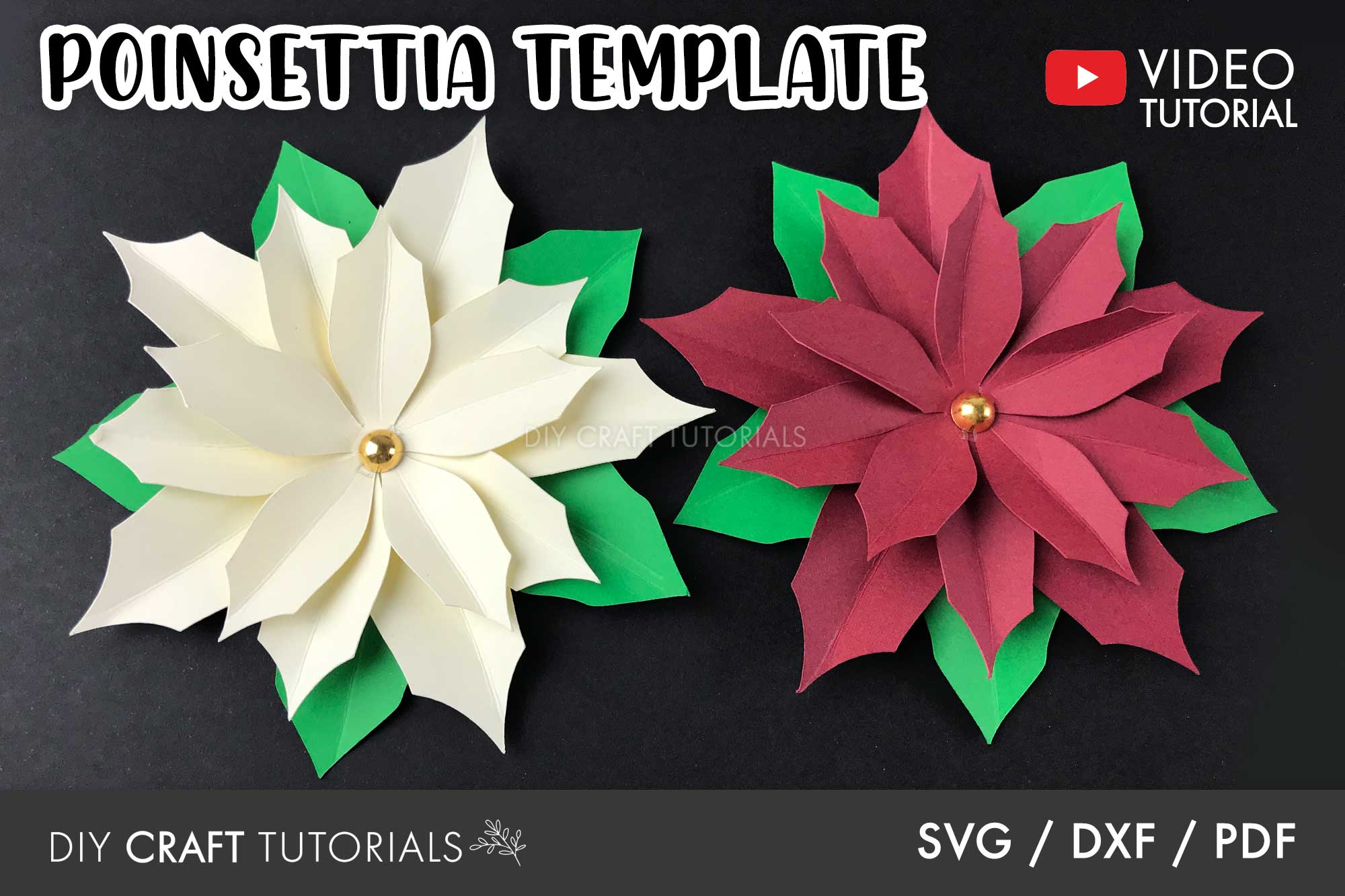 Poinsettia Petal Template Large Poinsettia Paper Flower Template (SVG,