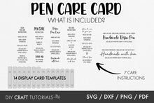 Load image into Gallery viewer, Resin Pen Care Card SVG
