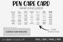 Load image into Gallery viewer, Resin Pen Care Card SVG
