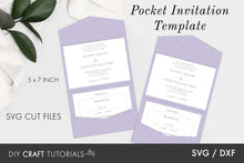 Load image into Gallery viewer, Pocket Wedding Invitation Template - Landscape
