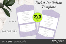 Load image into Gallery viewer, Pocket Wedding Invitation Template - Landscape
