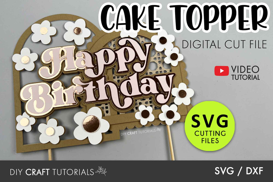 3D Layered Birthday Cake Topper