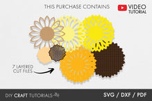 Load image into Gallery viewer, Layered Mandala SVG - Sunflower
