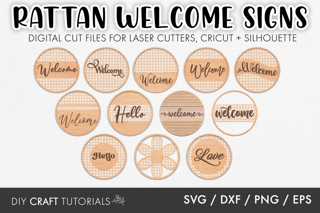 Rattan Welcome Sign SVG