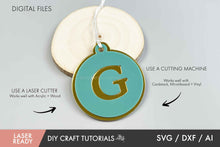 Load image into Gallery viewer, Initial Christmas Ornament SVG
