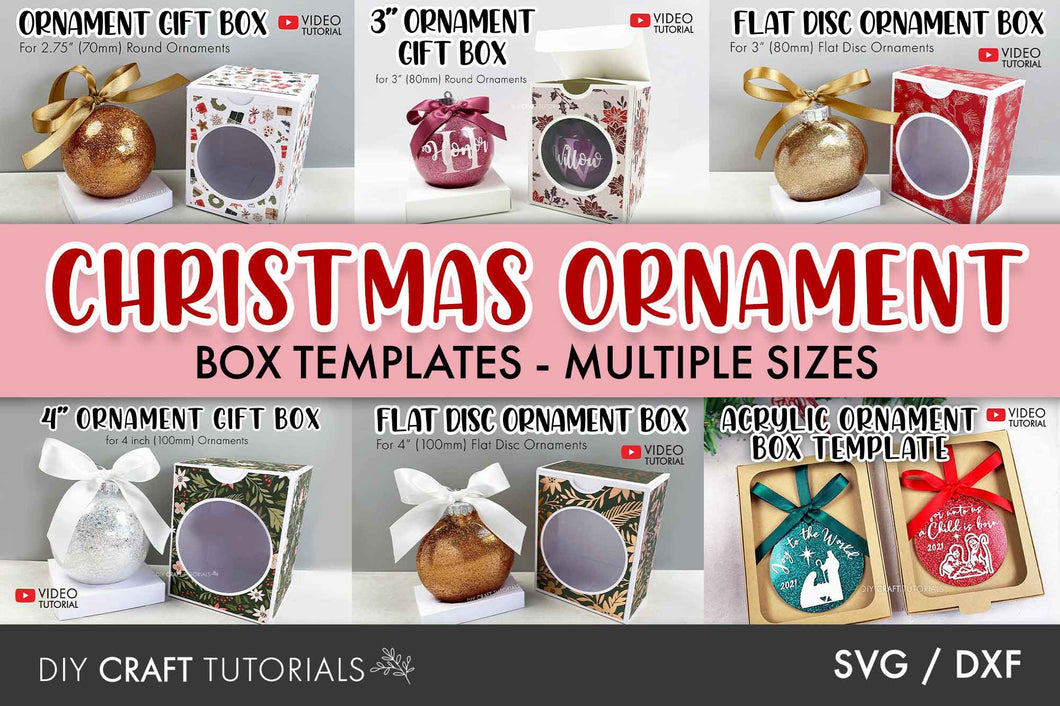 Christmas Ornament Gift Box Bundle - 6 Sizes