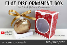 Load image into Gallery viewer, 3&quot; Flat Disc Christmas Ornament Gift Box SVG

