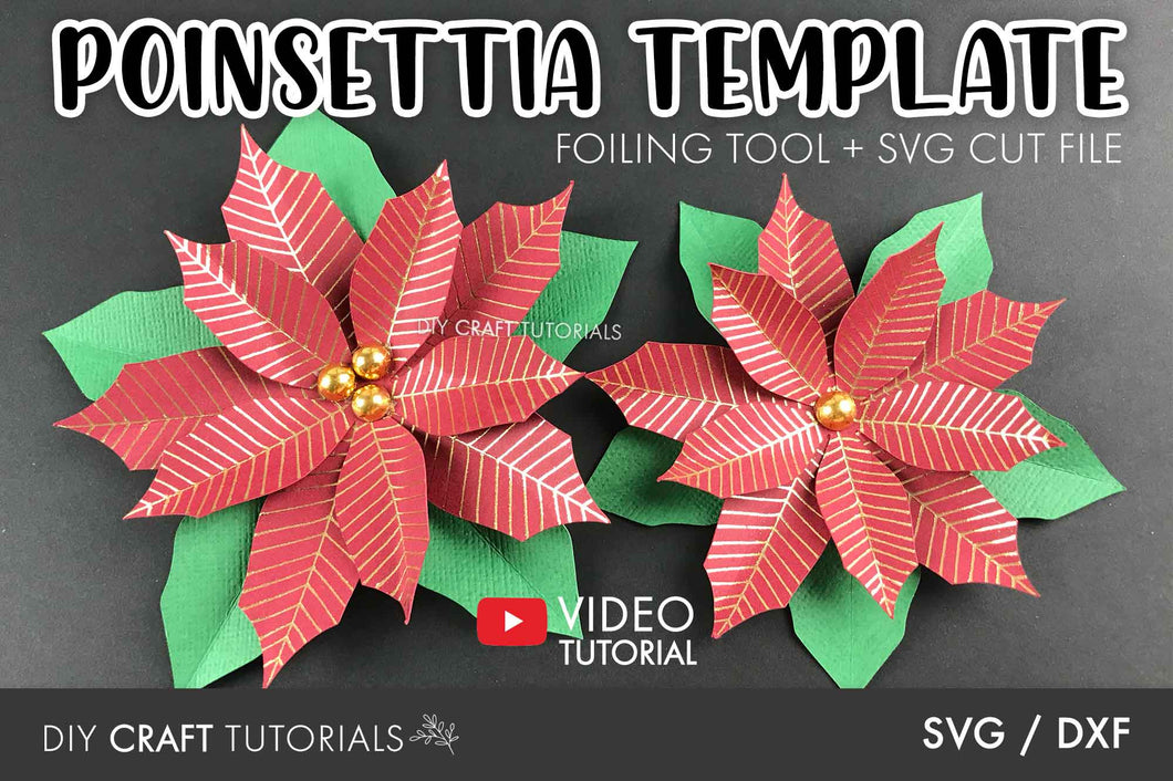 Single Line Flower Poinsettia | Foil Quill Design