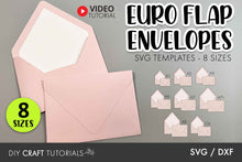 Load image into Gallery viewer, Euro Flap Envelope SVG Templates - 8 Sizes
