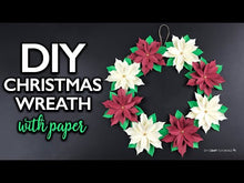 Load and play video in Gallery viewer, Paper Flower Template - Poinsettia Wreath
