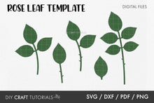 Load image into Gallery viewer, Rose Leaf SVG Template
