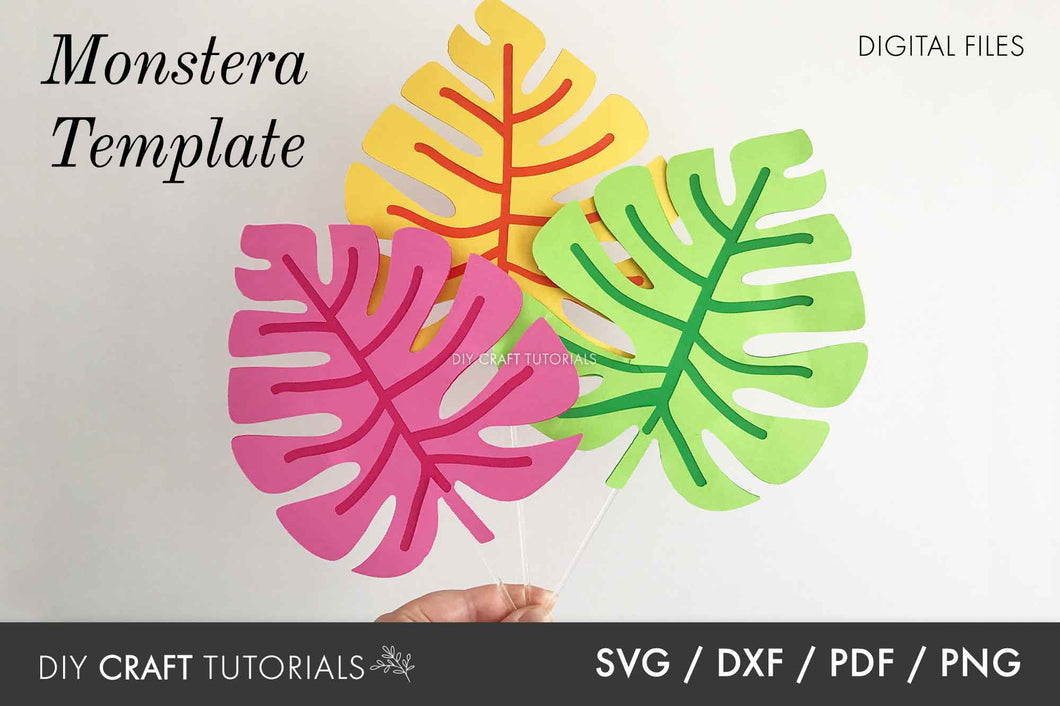 Monstera Leaf SVG template