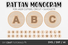 Load image into Gallery viewer, Rattan Monogram Alphabet SVG
